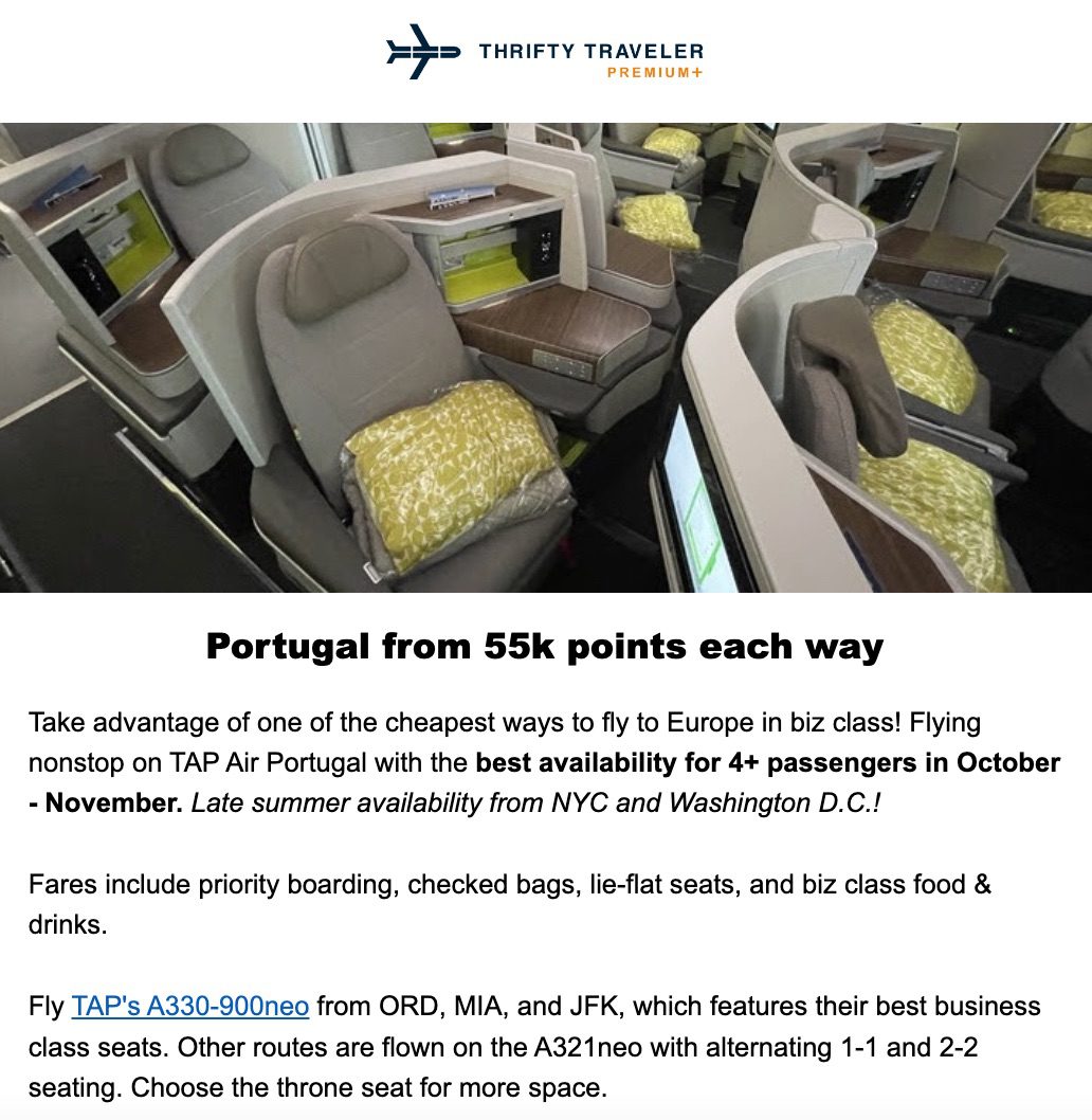thrifty traveler deal to portugal