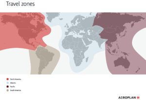 Aeroplan travel zones map