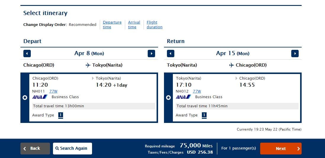 Business Class to Japan