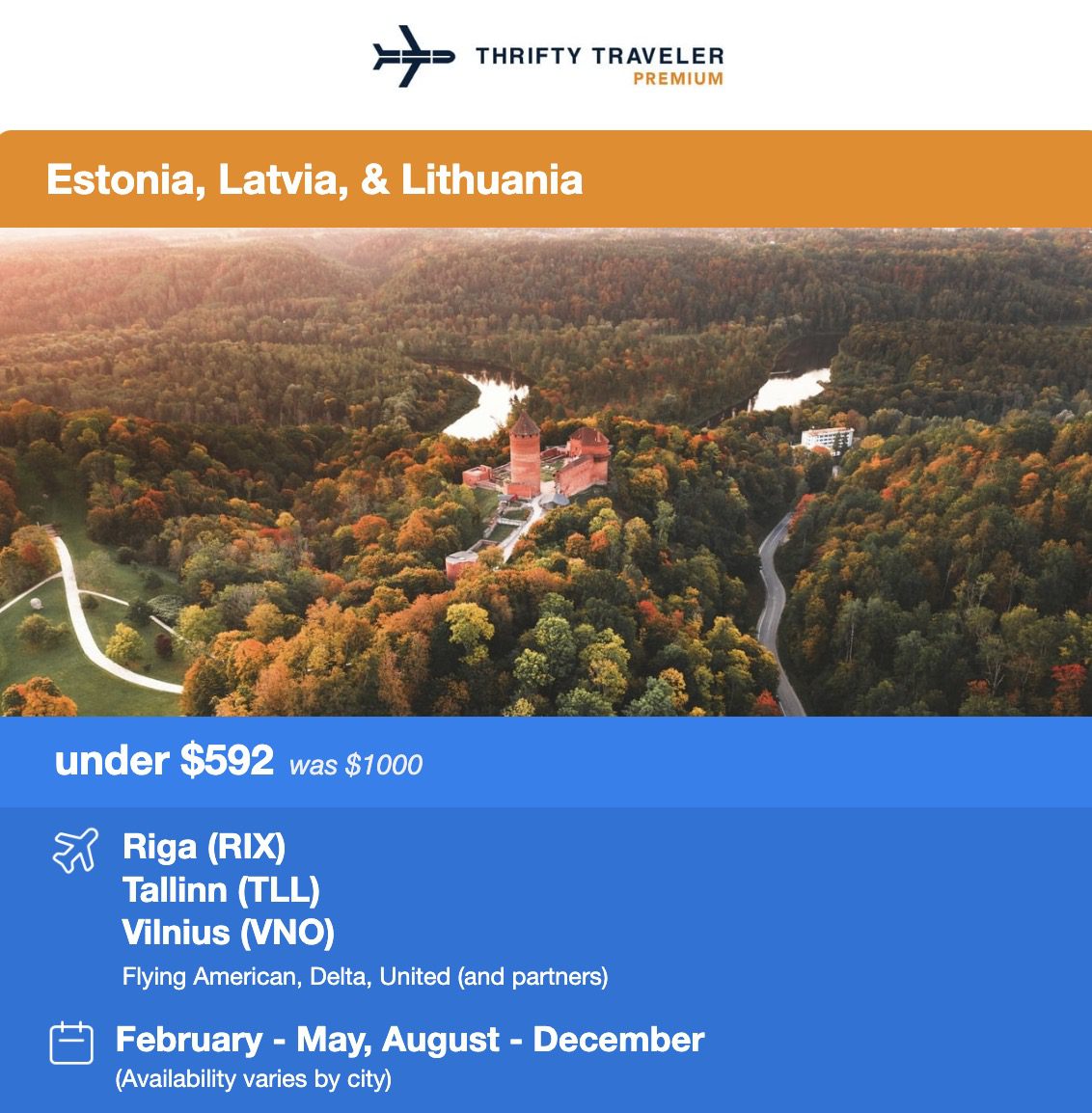 Baltics flight deal