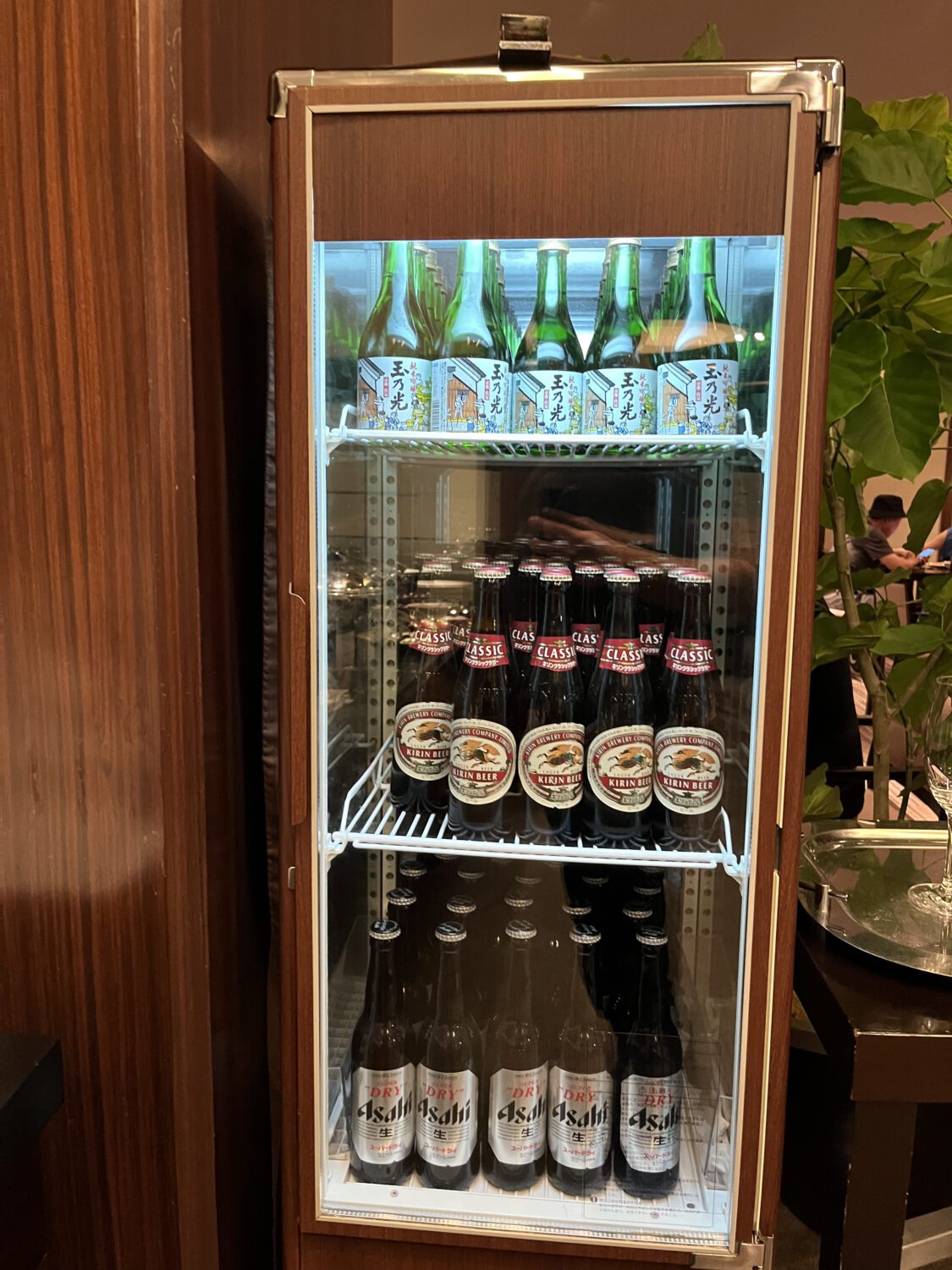 beer and sake selection at the Regency lounge Tokyo