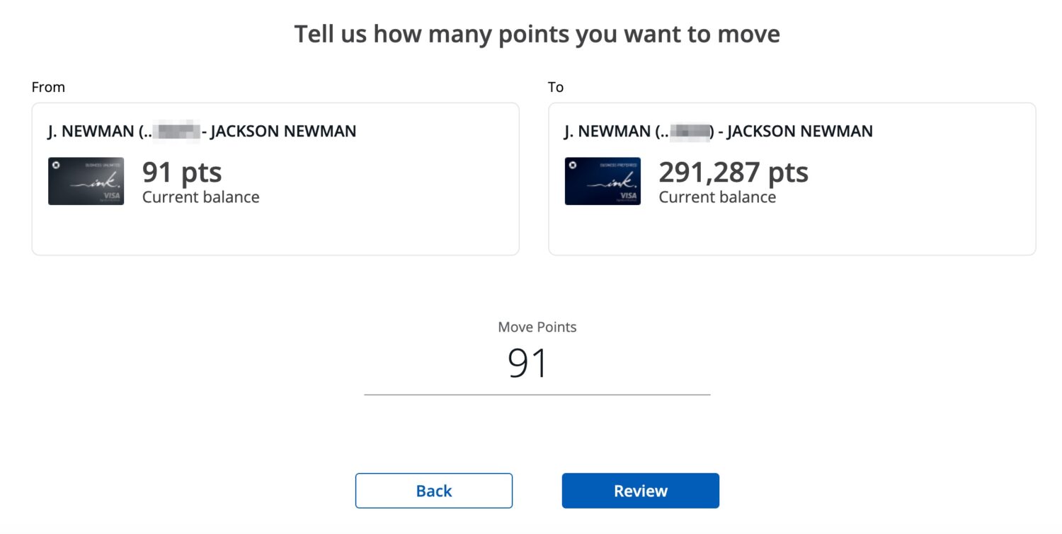 Chase move points from Ink Unlimited to Ink Preferred