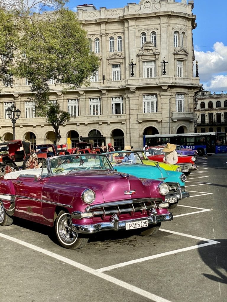 parked cars in Cuba