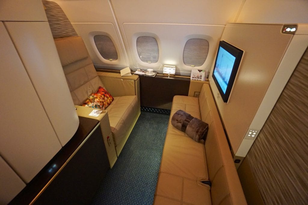 business Class vs First Class: Etihad apartment seat