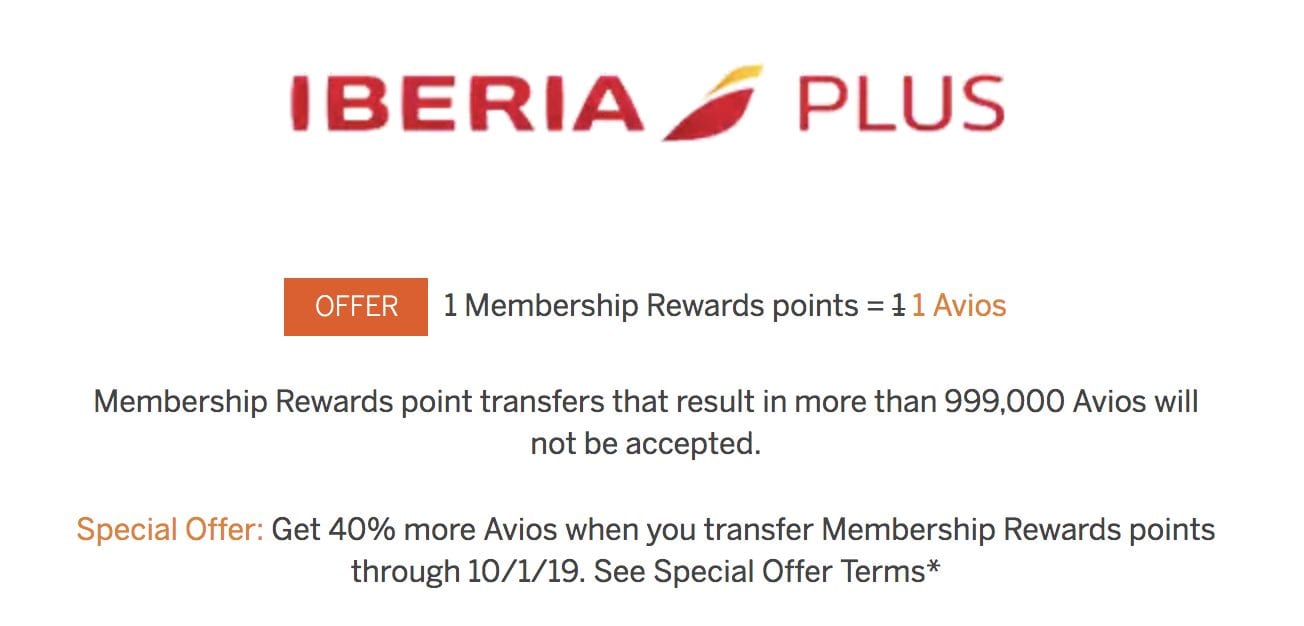 iberia transfer bonus