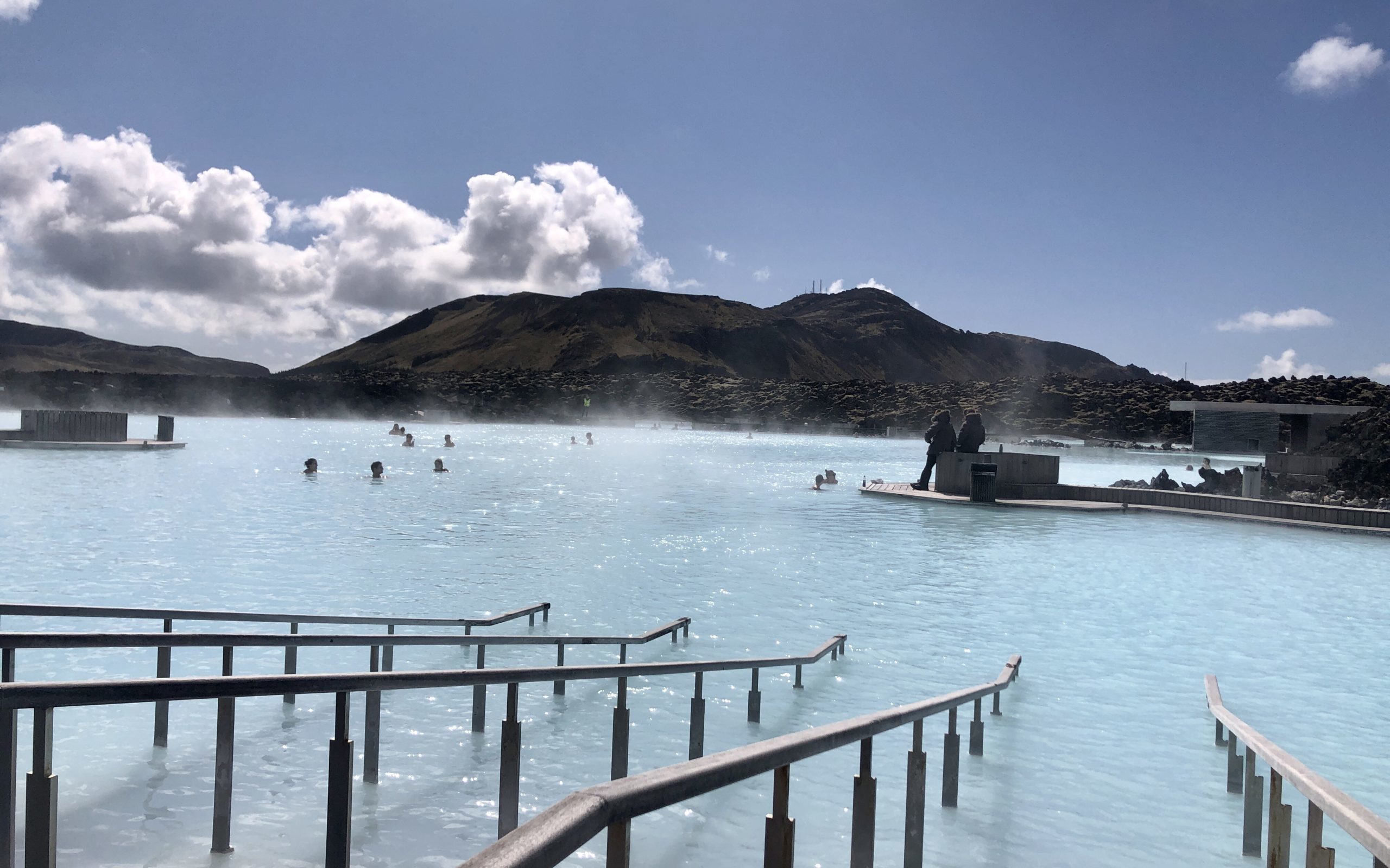 A serene blue lagoon nestled in Iceland