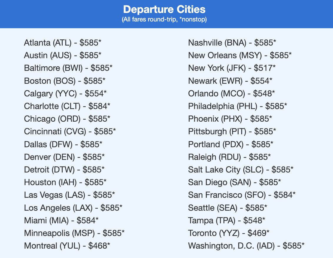 London flight deal information