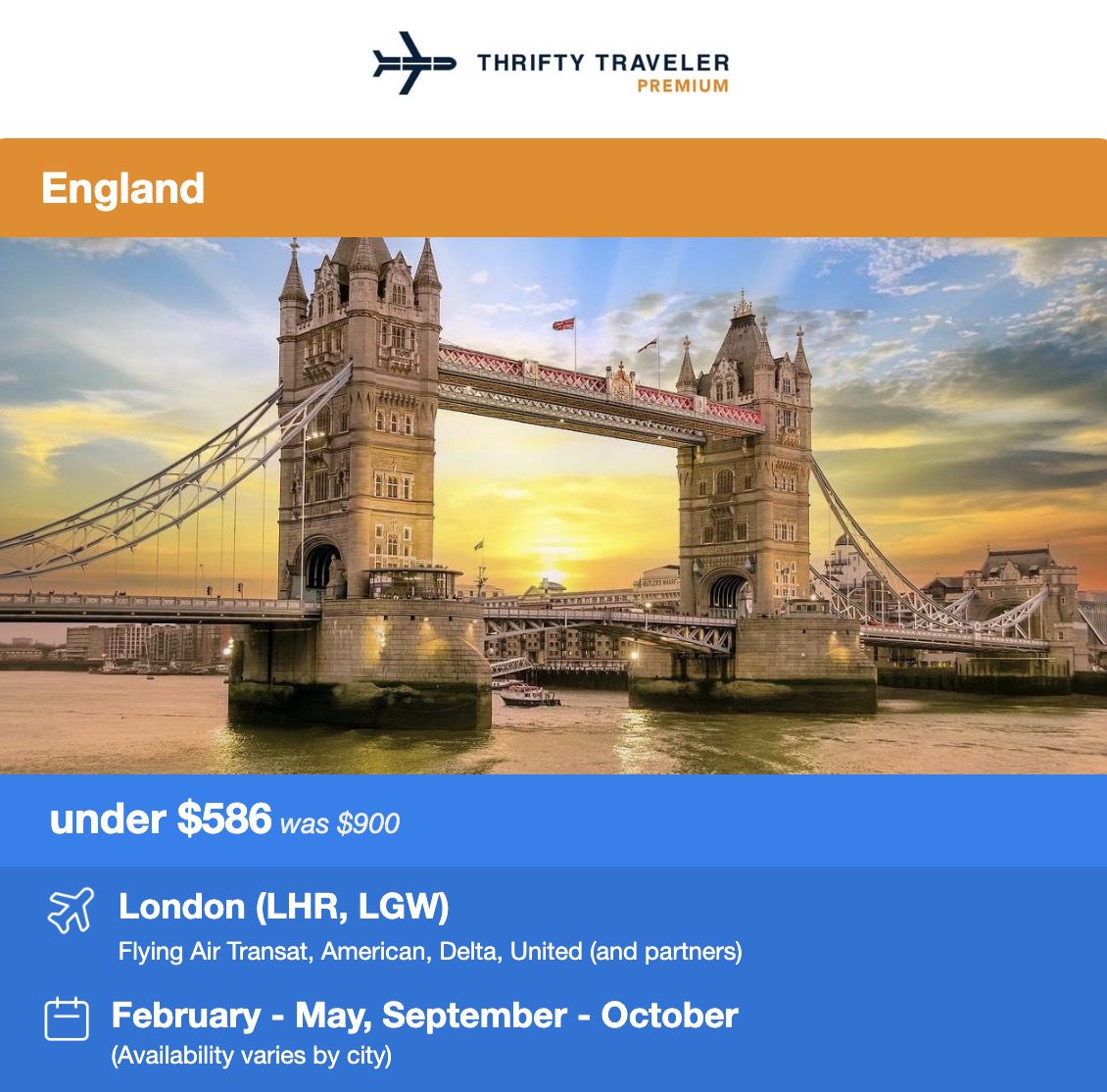 London flight deal