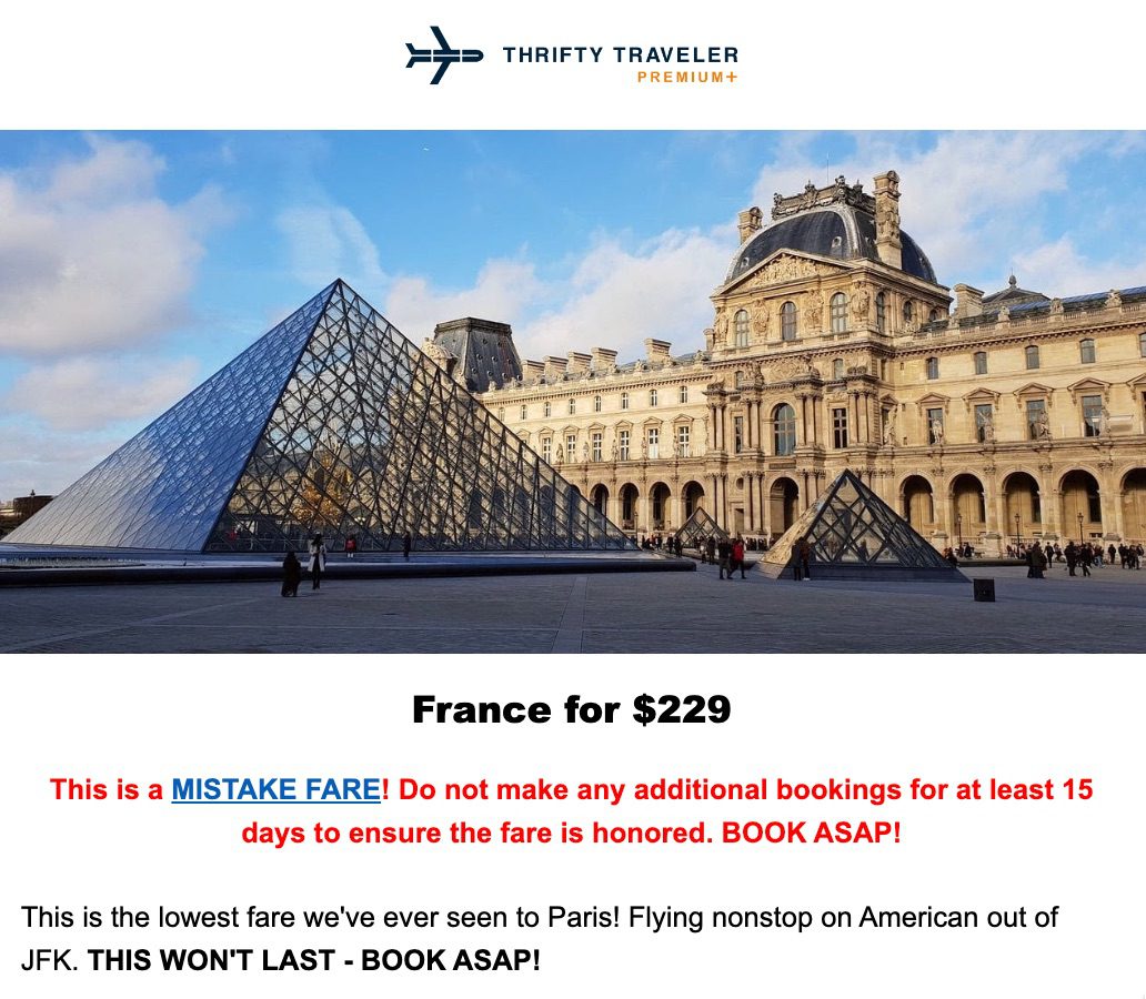 paris mistake fare