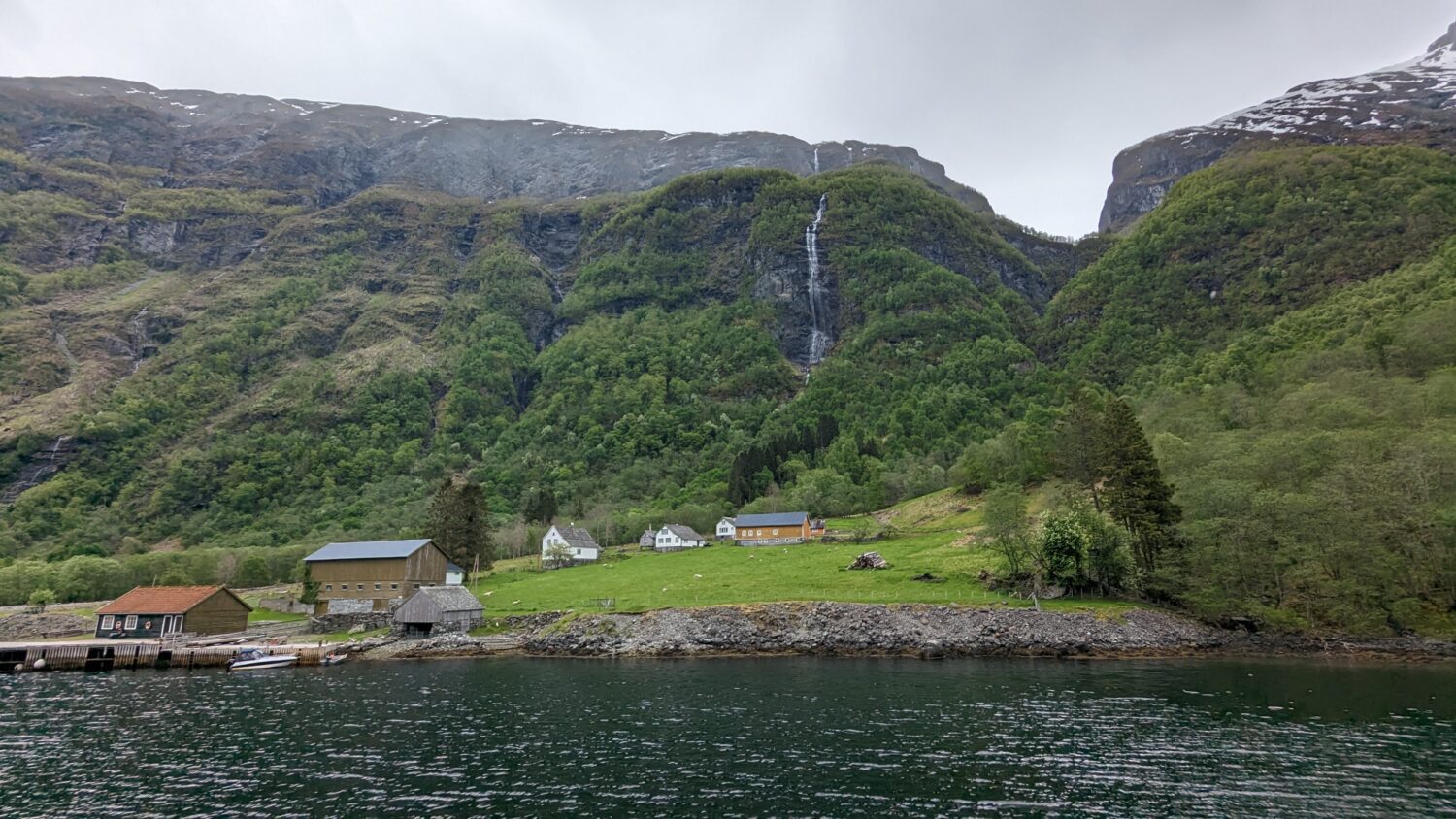 Farm along naeroyfjord