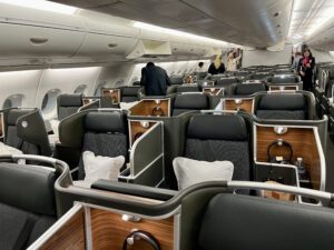 Qantas business class cabin A380