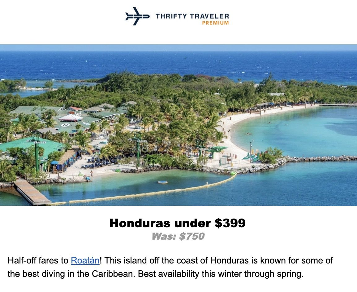 Roatan flight deal