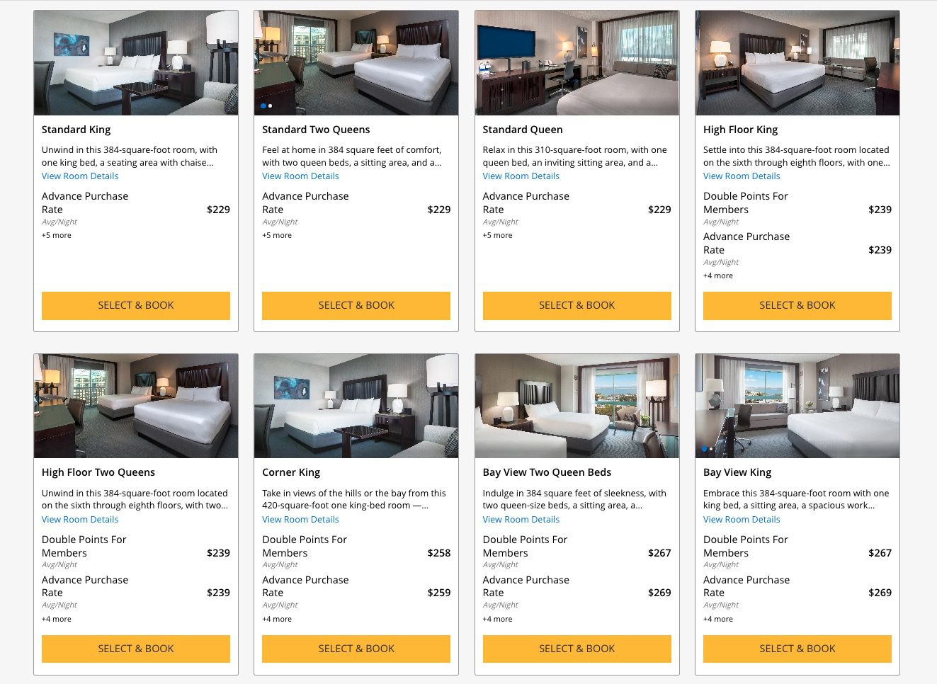 Booking with Hyatt room options