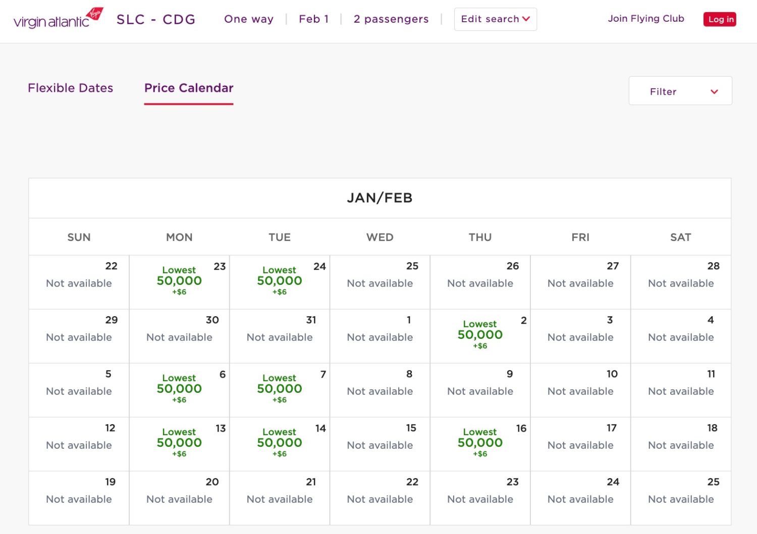 virgin atlantic calendar