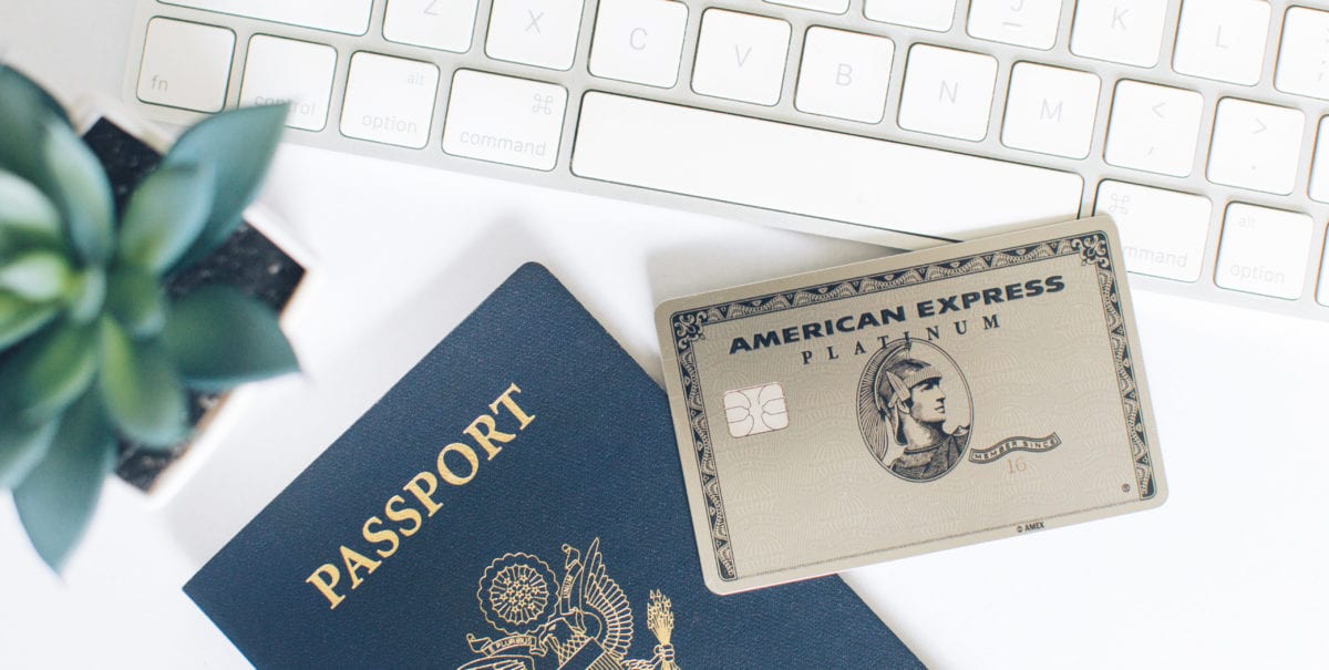 Amex Platinum Card with a passport