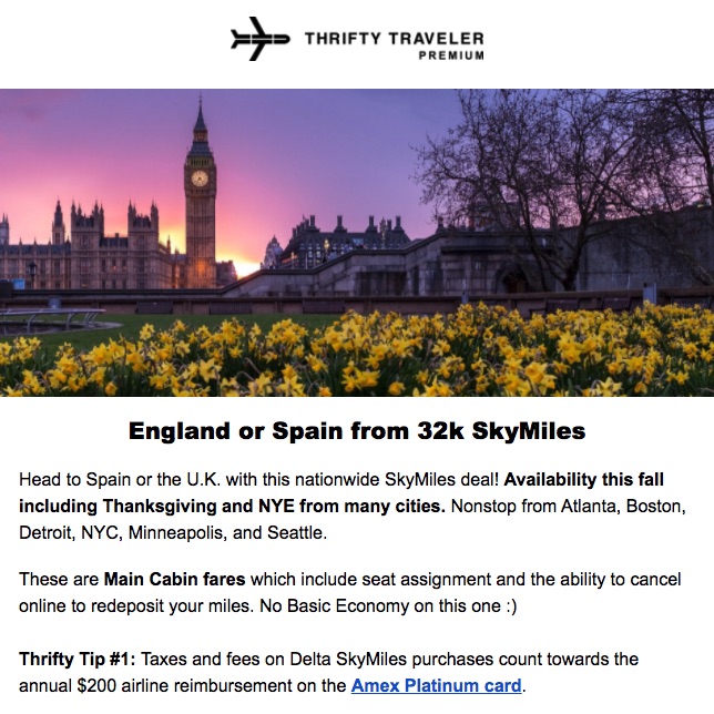 thrifty traveler premium deal