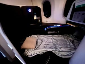 Zipair lie-flat seat bed