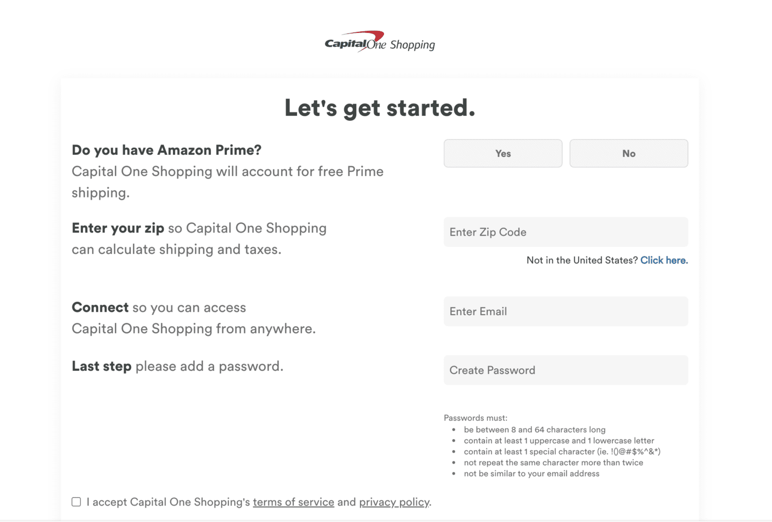 capital one shopping signup process