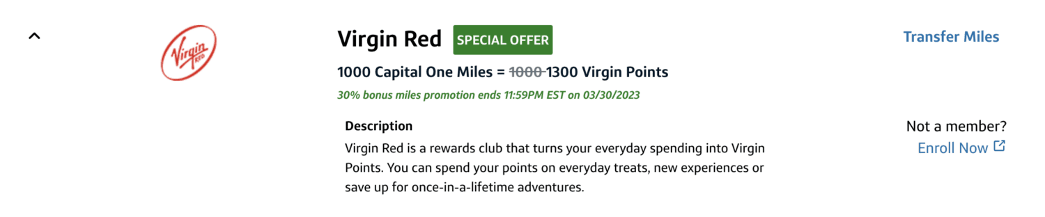 capital one virgin transfer bonus