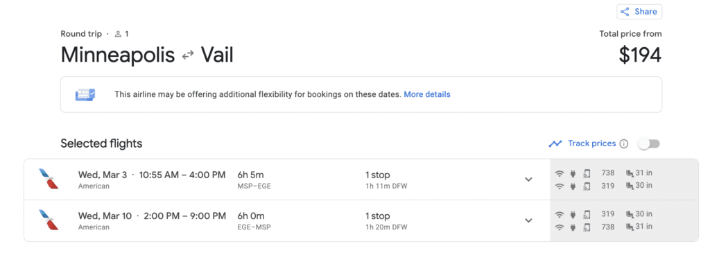 google flights pricing