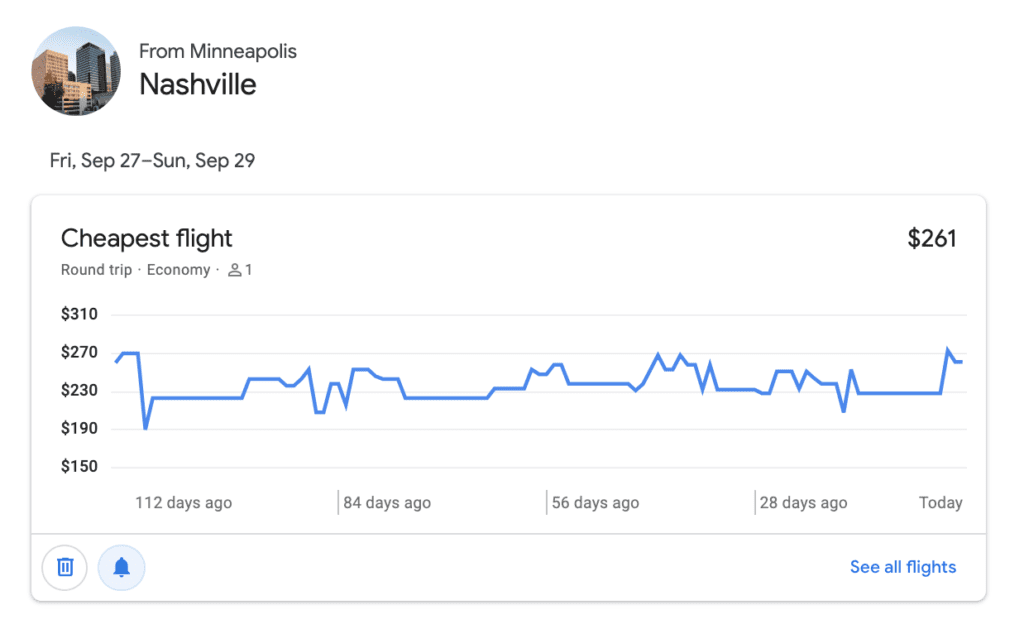 google flights price alerts