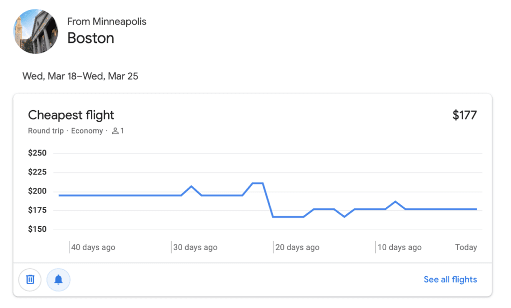 google flights price alerts