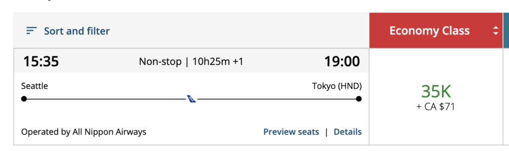 aeroplan asia redemption