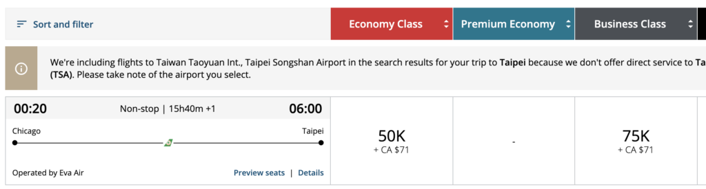 aeroplan eva air redemption