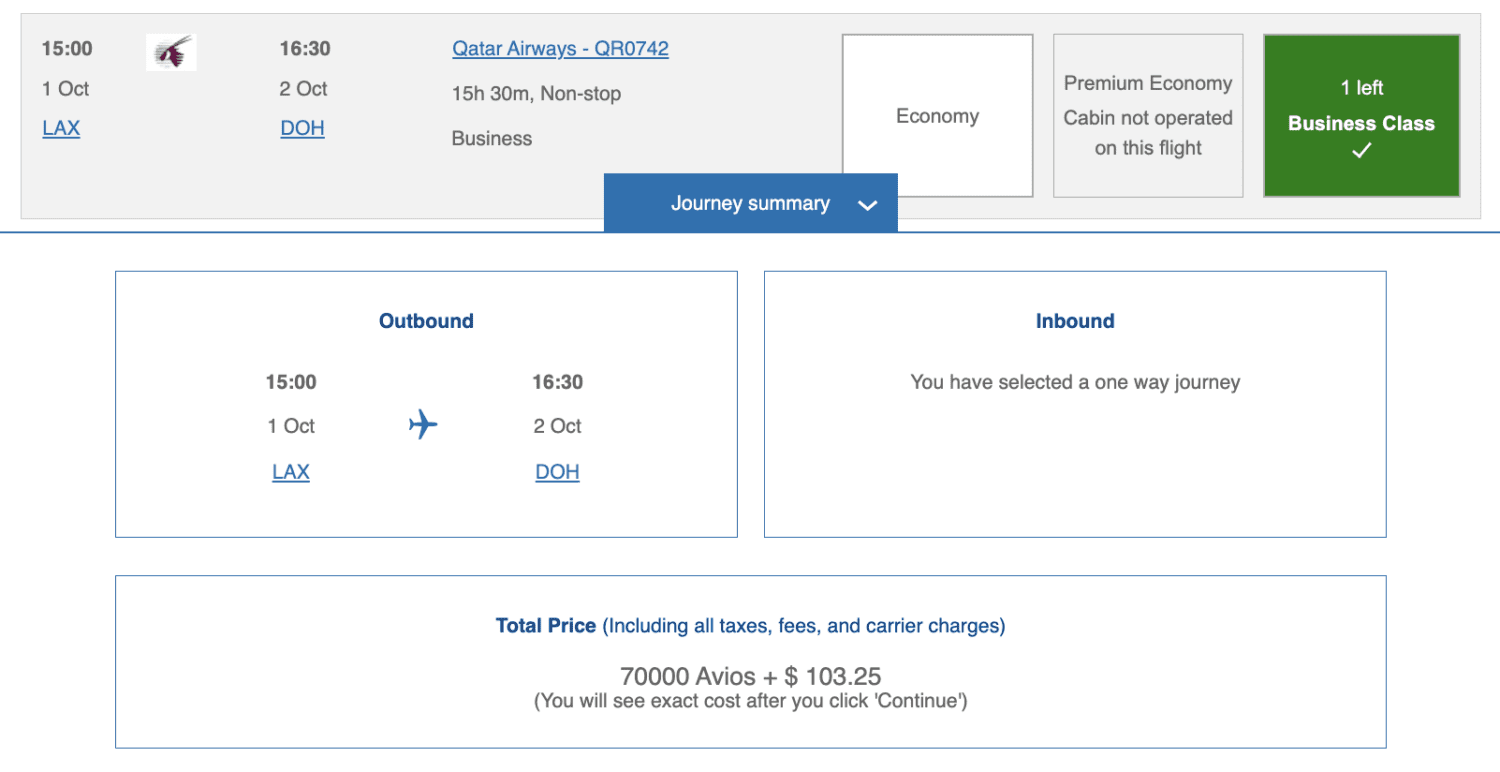 LAX to DOH British Airways